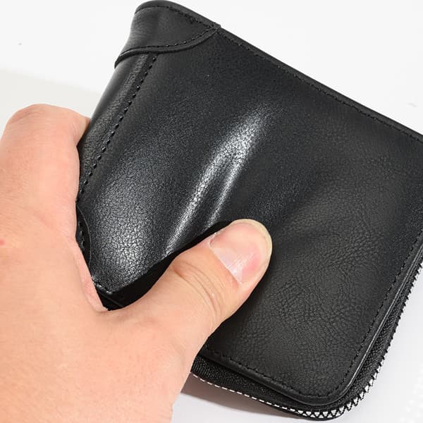 INF RFID-blockerande läderplånbok för män, Slim Bifold-plånbok med dragkedja