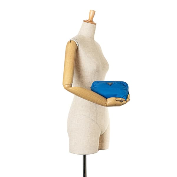 Pre-owned Prada Tessuto Pouch Blue