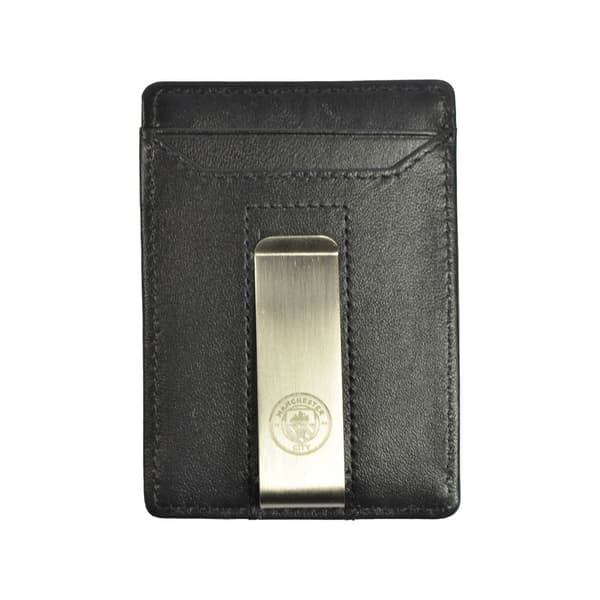 Manchester City FC Leather Money Clip Wallet Black One Size