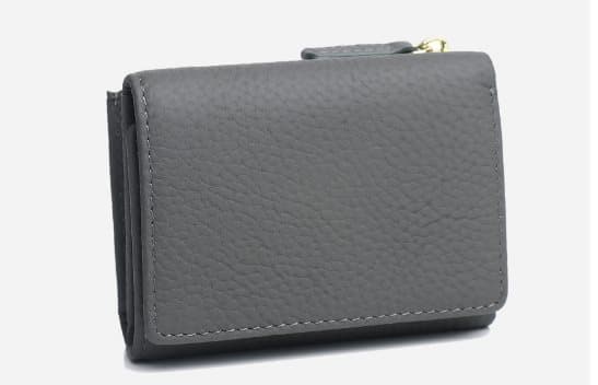 INF Ny RFID-blokkerende lærlommebok for kvinner, liten kompakt bifold-glidelåslommebok