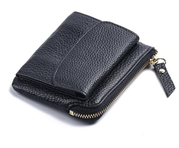INF Blocking Slim Wallet til mænd, ægte læder minimalistisk tegnebog Women's