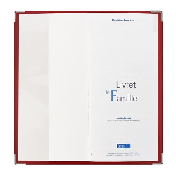 Familjebokfodral - CANOCEA - Röd - PVC utvändigt - Fransk tillverkning - Unisex