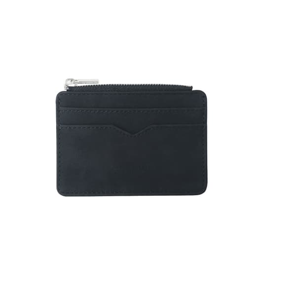 INF Ny slim bifold lommebok for menn med myntlomme med glidelås Sort