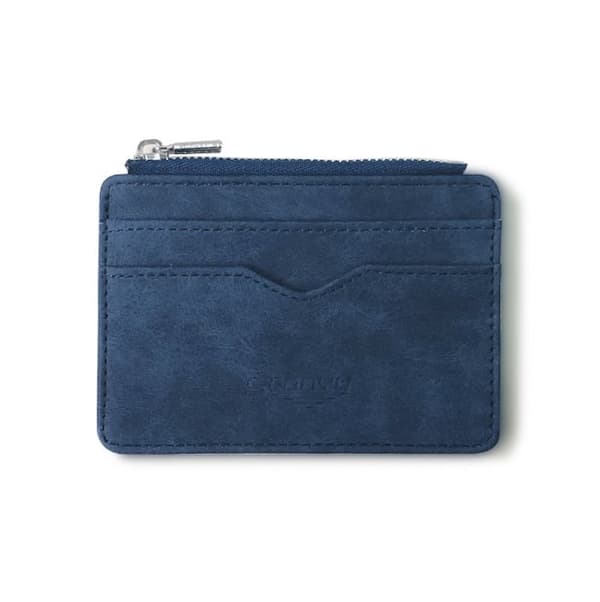 INF Ny slim bifold lommebok for menn med myntlomme med glidelås