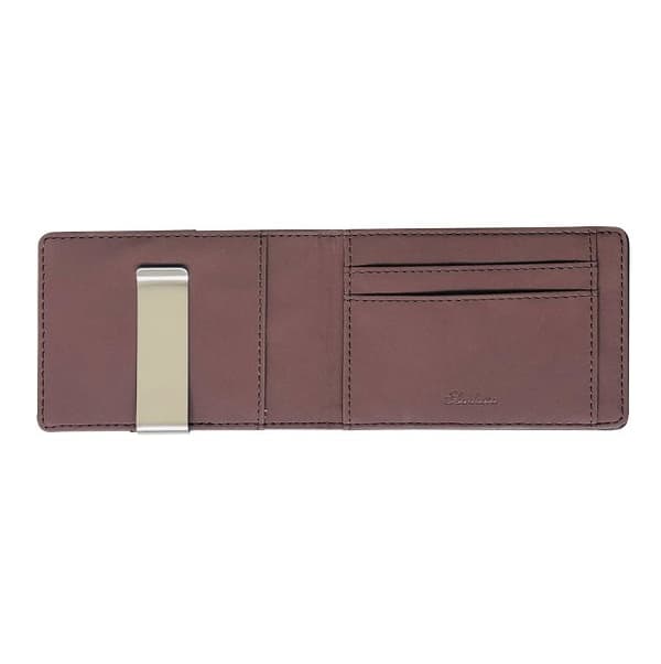 Slim plånbok för män, PU-läder Bifold Money Clip Card Hållare Brun