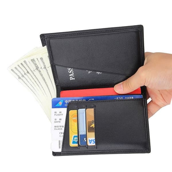 INF Aitoa nahkaa oleva lompakko RFID-estokortin pidikkeelle