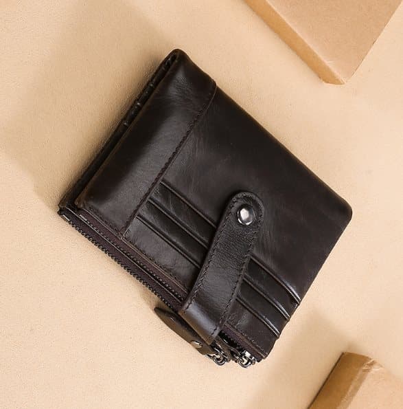 INF RFID-plånbok i läder för män - smal korthållare med RFID-skydd