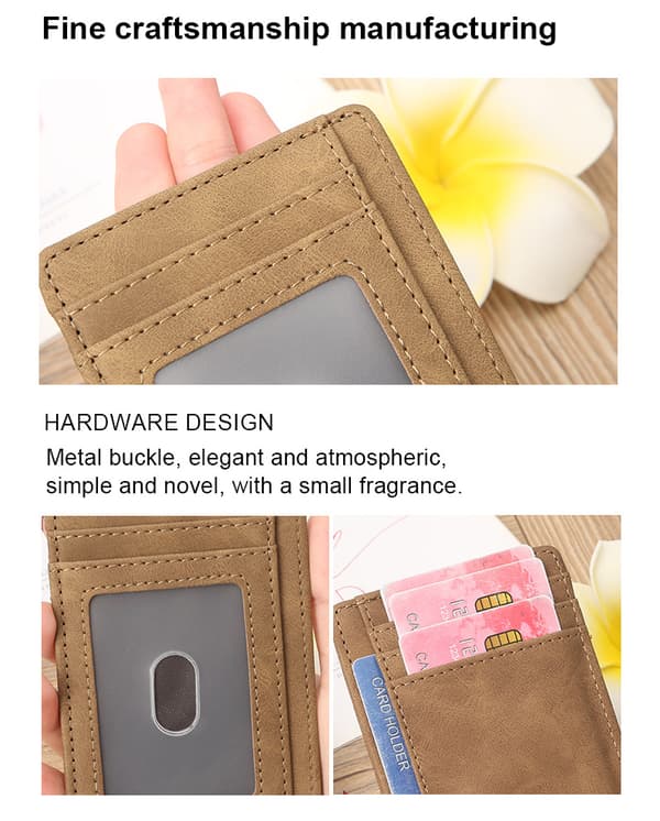 INF Slank bifold lommebok, kortholder i PU-skinn med myntlomme