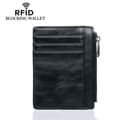 Miniatyrbild 1 av 9: INF RFID-dragkedja plånbok, läderkorthållare med myntficka