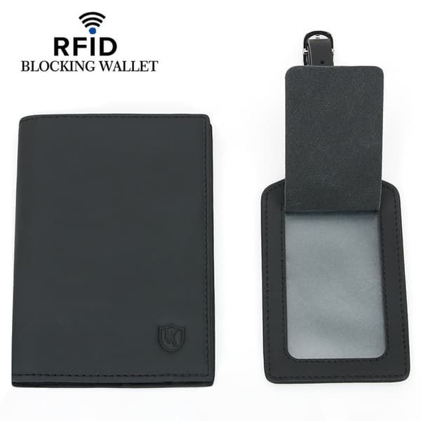 INF Rejsepung/Pasholder i læder med RFID-blokering Model 1