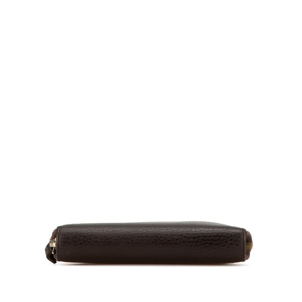 Pre-owned Gucci Leather Zip Around Wallet Brown