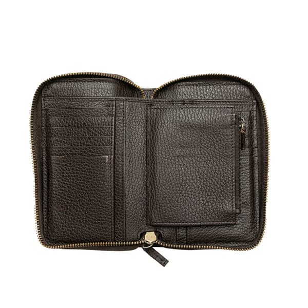 Pre-owned Gucci Leather Zip Around Wallet Brown