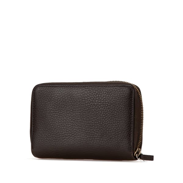 Pre-owned Gucci Leather Zip Around Wallet Brown
