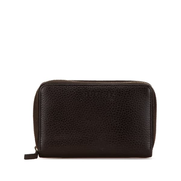 Pre-owned Gucci Leather Zip Around Wallet Brown