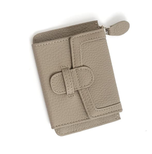 INF Smal minimalistisk plånbok med dragkedja i läder med flera kortplatser