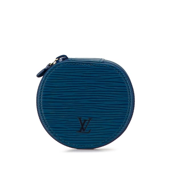 Pre-owned Louis Vuitton Epi Ecrin Bijoux Jewelry Case Blue