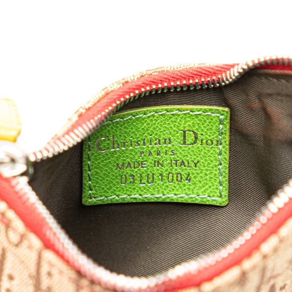 Pre-owned Dior Diorissimo Rasta Saddle Coin Pouch Brown