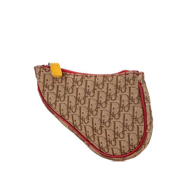 Pre-owned Dior Diorissimo Rasta Saddle Coin Pouch Brown