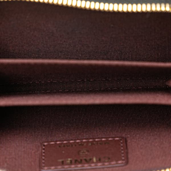 Pre-owned Chanel CC Caviar Zip Around Wallet Black