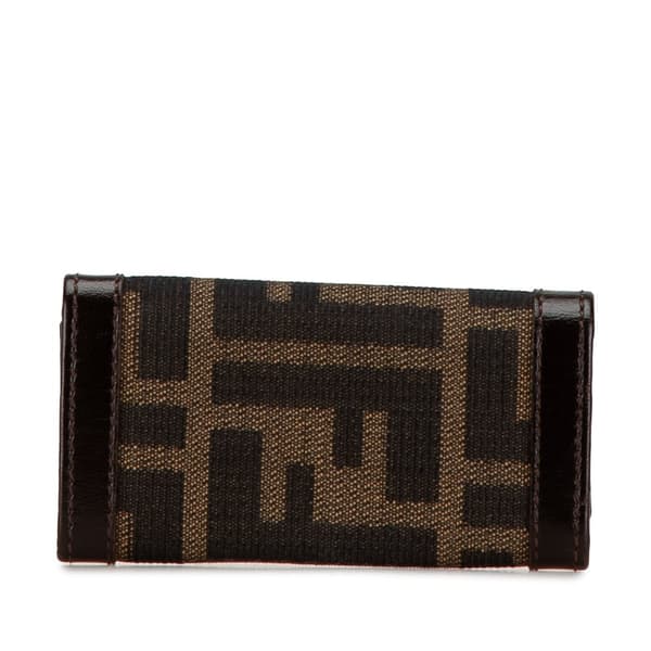 Pre-owned Fendi Zucca Canvas Key Holder Brown
