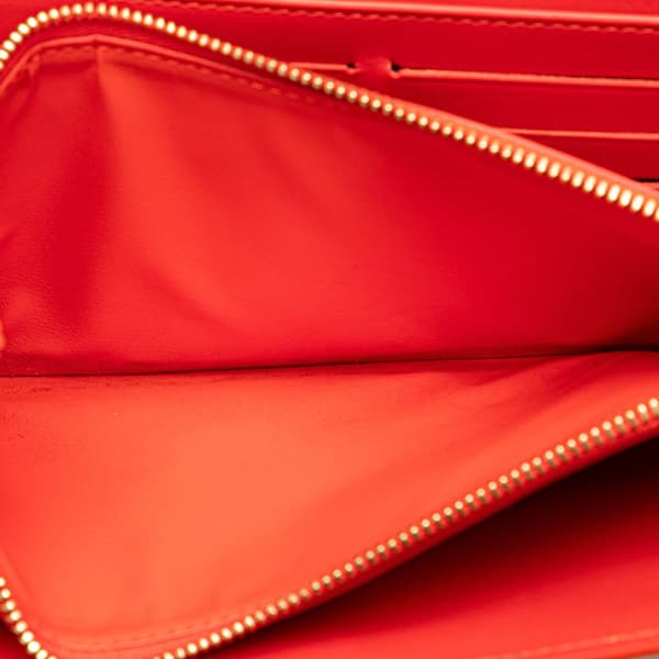 Pre-owned Louis Vuitton Monogram Vernis Sarah Long Wallet Red