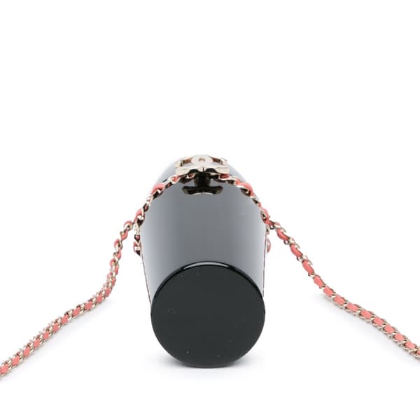 Pre-owned Chanel Lucite Lipstick Case On Chain Black