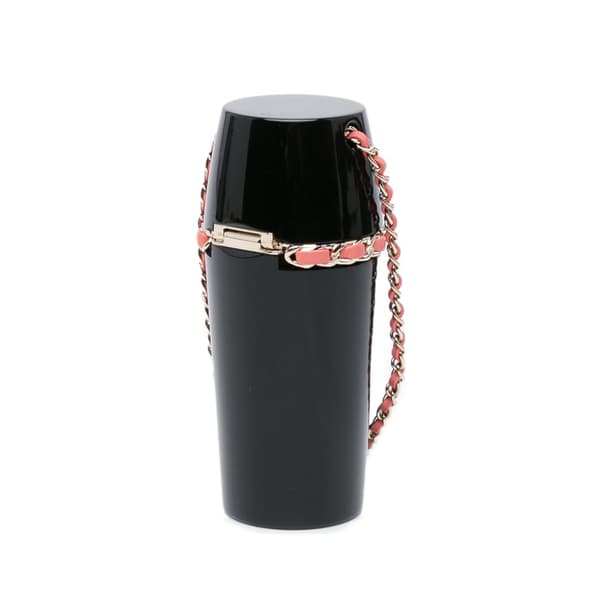 Pre-owned Chanel Lucite Lipstick Case On Chain Black