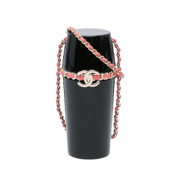 Pre-owned Chanel Lucite Lipstick Case On Chain Black