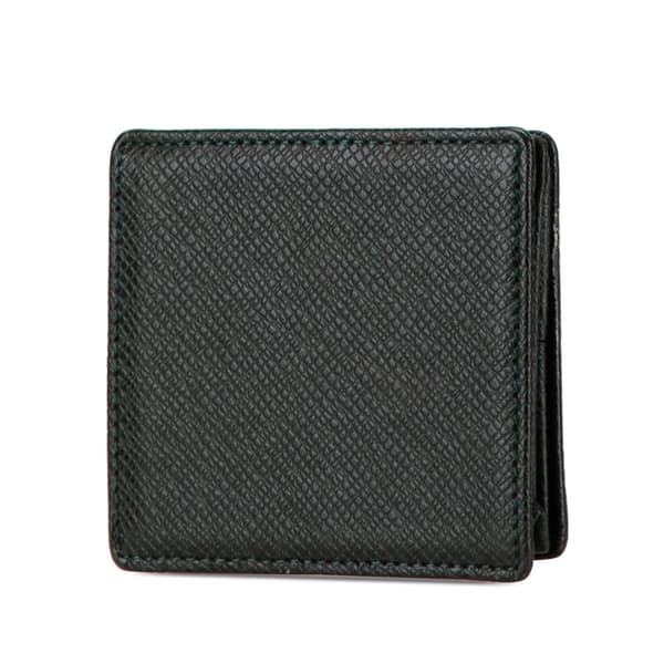 Pre-owned Louis Vuitton Taiga Porte Monnaie Boite Coin Purse Green