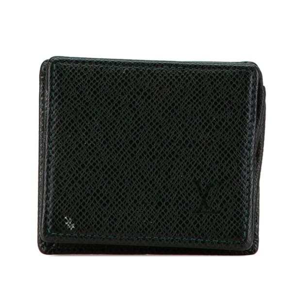 Pre-owned Louis Vuitton Taiga Porte Monnaie Boite Coin Purse Green