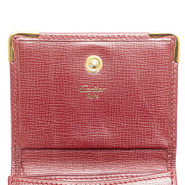 Pre-owned Cartier Must de Cartier Leather Coin Pouch Red