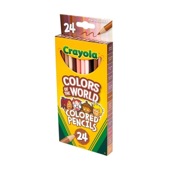Färgpennor - Crayola - Set med 24 kritor - Olika färger - Trä - Utbildning