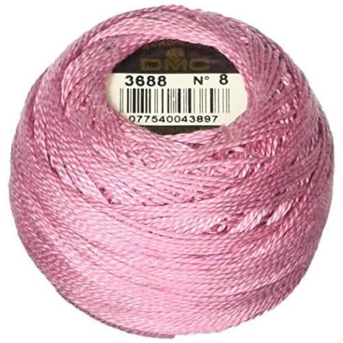 Broderigarn - DMC - 116 8-3688 - Pärlgarn - Lila - Storlek 8