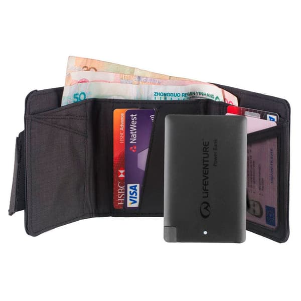 Lifeventure Rfid Med Powerbank Plånbok Svart