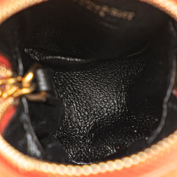 Pre-owned Saint Laurent Suede and Calfskin Jamie Cube Charm Coin Pouch Orange