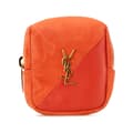 Pikkukuva 1 / 7: Pre-owned Saint Laurent Suede and Calfskin Jamie Cube Charm Coin Pouch Orange