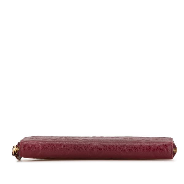 Pre-owned Louis Vuitton Monogram Empreinte Clemence Zippy Wallet Purple