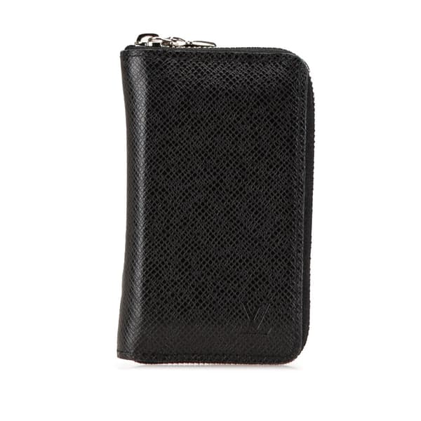 Pre-owned Louis Vuitton Taiga Zippy Coin Purse Black
