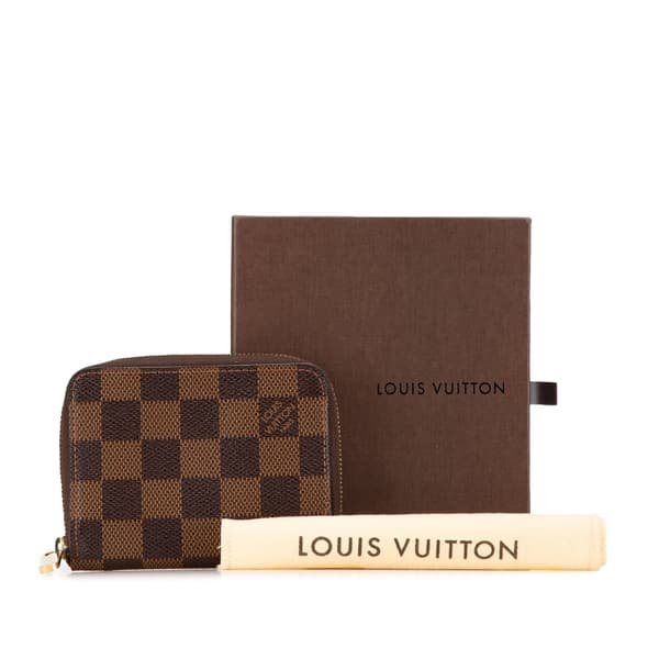 Pre-owned Louis Vuitton Damier Ebene Zippy Coin Purse Brown