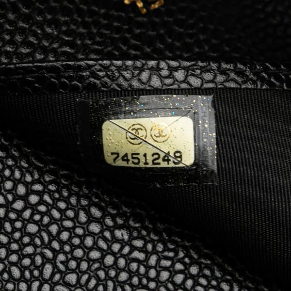 Pre-owned Chanel Mini Caviar Agenda Cover Black