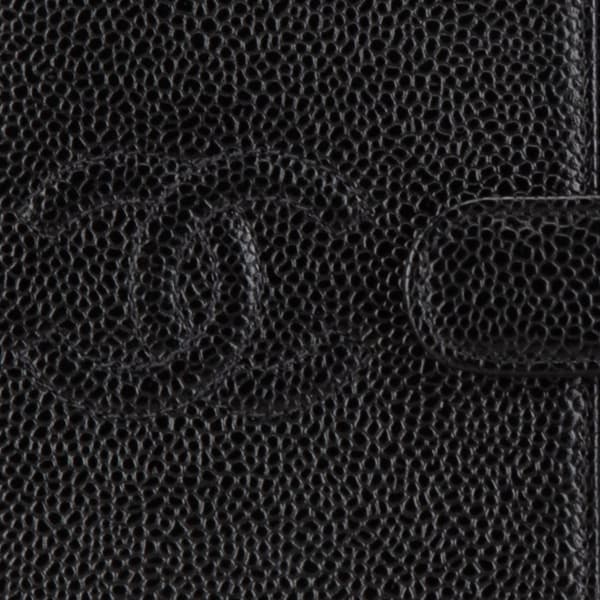 Pre-owned Chanel Mini Caviar Agenda Cover Black