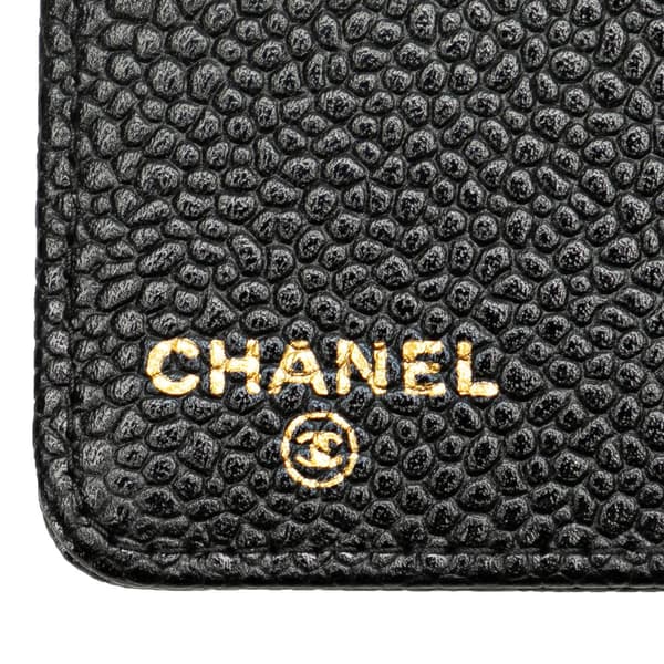 Pre-owned Chanel Mini Caviar Agenda Cover Black