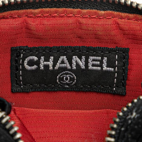 Pre-owned Chanel Old Travel Line Coin Pouch Black