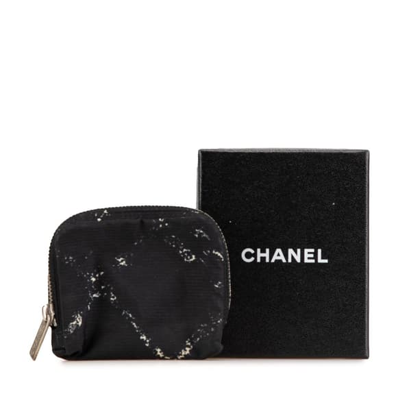 Pre-owned Chanel Old Travel Line Coin Pouch Black