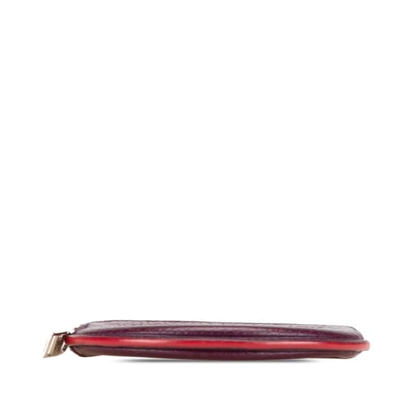 Pre-owned LOEWE Anagram Leather Coin Pouch Purple