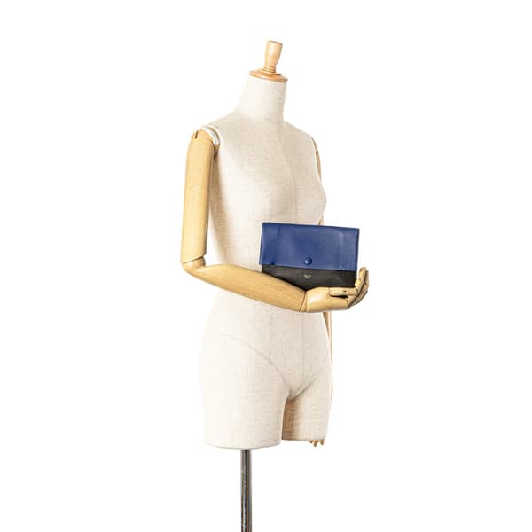 Pre-owned Celine Bicolor Leather All Soft Pouch Blue