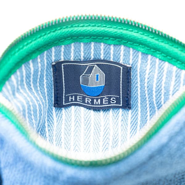 Pre-owned Hermès Pile Bicycle  Pouch PM Blue