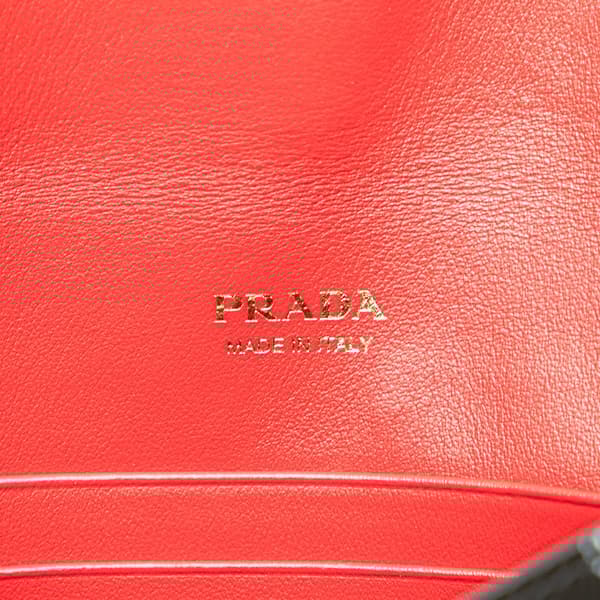 Pre-owned Prada Vitello Move Love Envelope Wallet Black