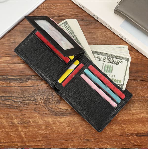 INF Slim Bifold Aito Nahkainen Lompakko Miehille