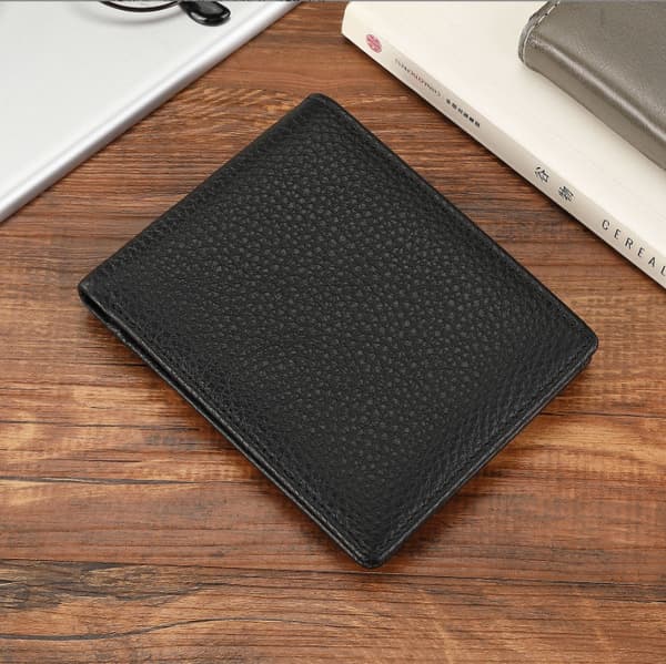 INF Slim Bifold plånbok i äkta läder för män